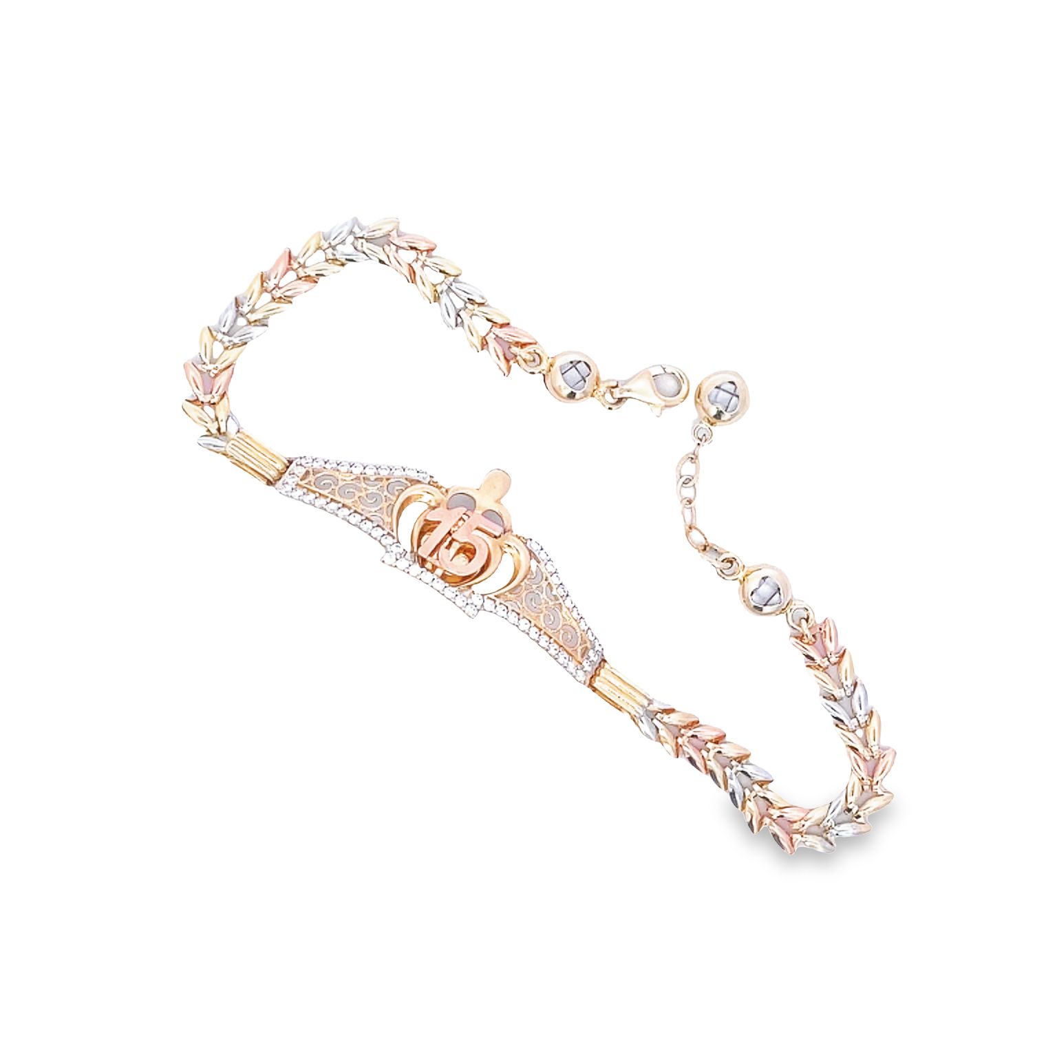 Quinceanera bracelet sale rose gold