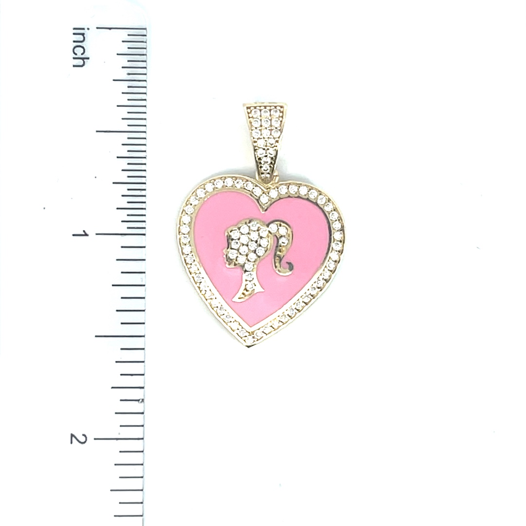 heart shape female-head pendant 14K gold